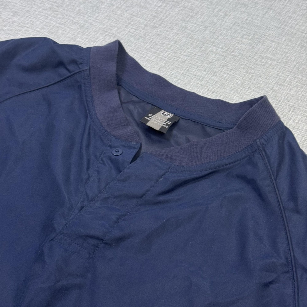 Nike Golf Windbreaker Jacket Mens Large Blue Pullover Zip Pockets Elastic Hem